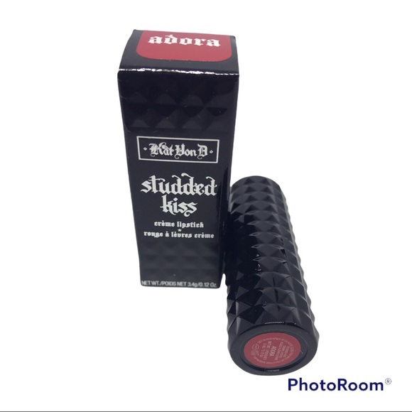 KVD Kat Von D Studded Kiss Creme Lipstick ADORA metallic golden red glam goth - Picture 7 of 8